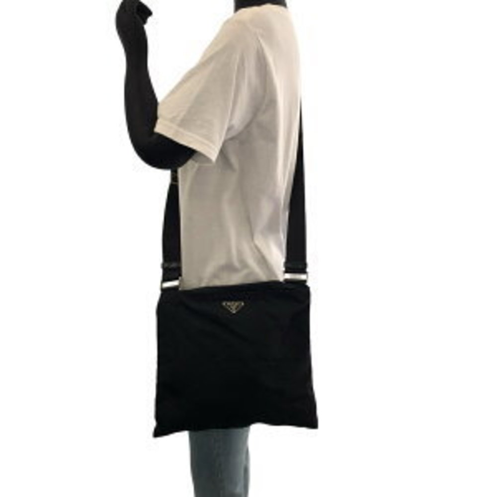Prada Shoulder Triangular Pouch Black Nylon Bag T… - image 6